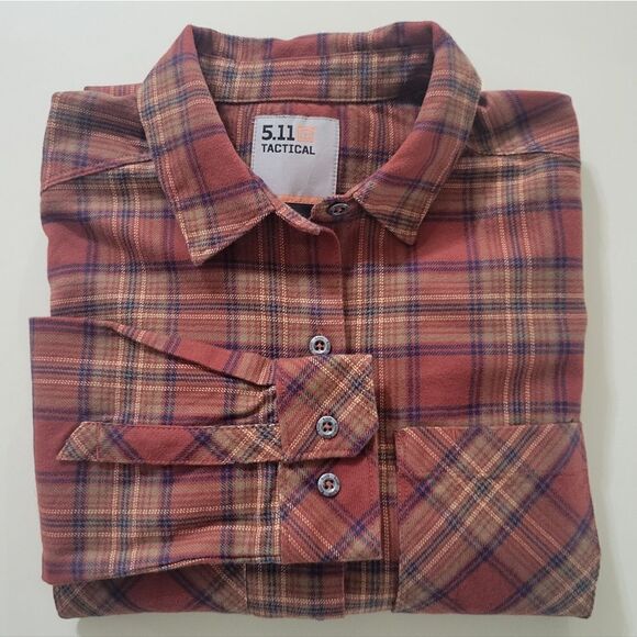 5.11 Tactical Womens Ruth Plaid Long Sleeve Flannel Button-Down Shirt - Picture 16 of 16